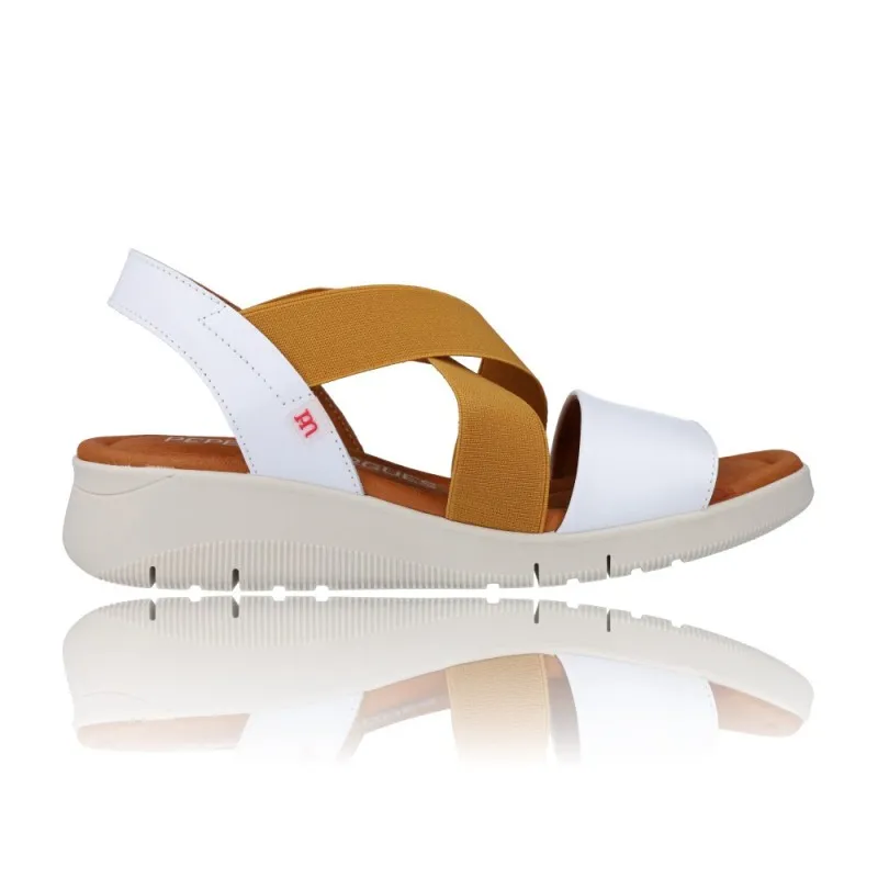 SANDALIAS PARA MUJER CON CUñA PEPE MENARGUES MODELO 10489  PRáCTICAS Y CóMODAS
