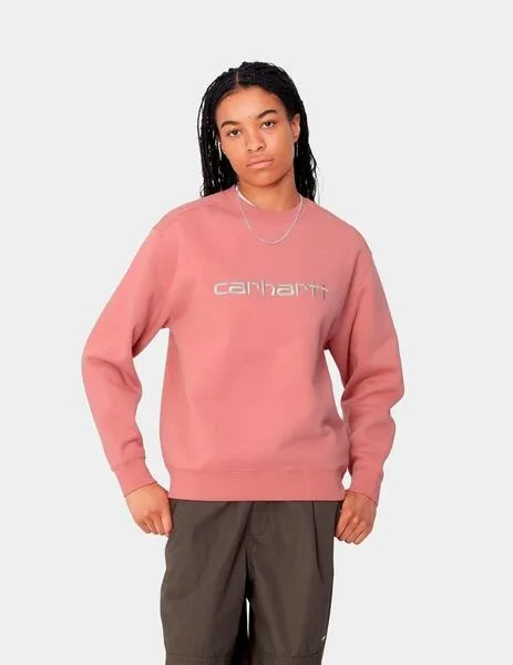 SUDADERA W' CARHARTT SWEAT  DUSTY ROSE / MOONBEAM