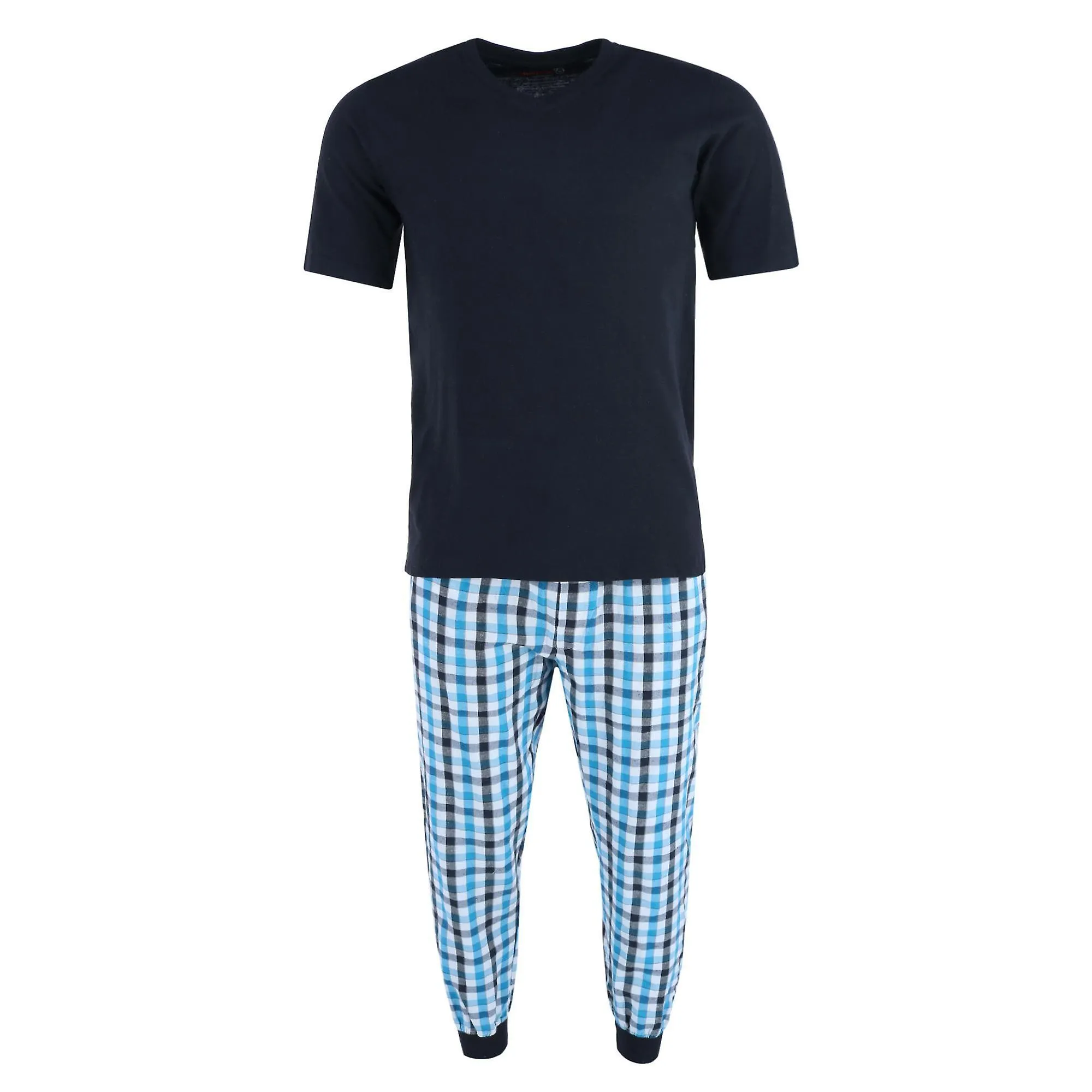 TEN WEST APPAREL  VNECK TOP WITH PLAID JOGGER LOUNGE SET (MEN)