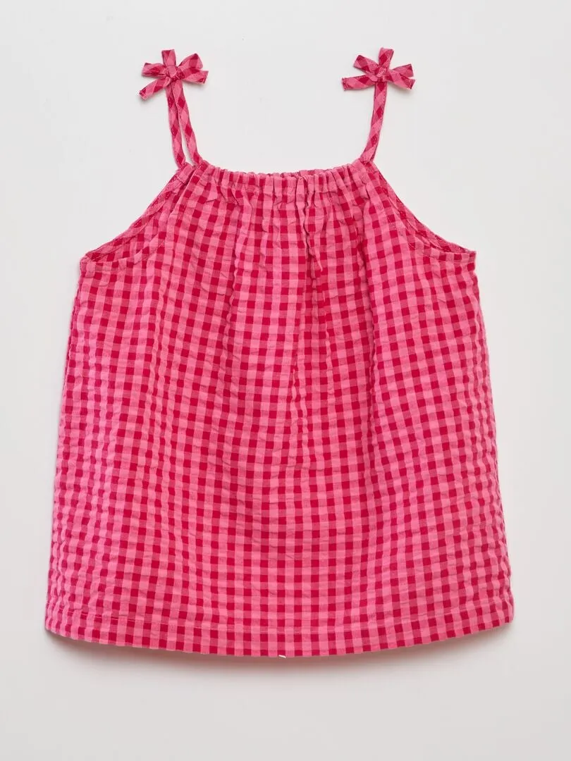 TOP DE TIRANTES FINOS  ROSA