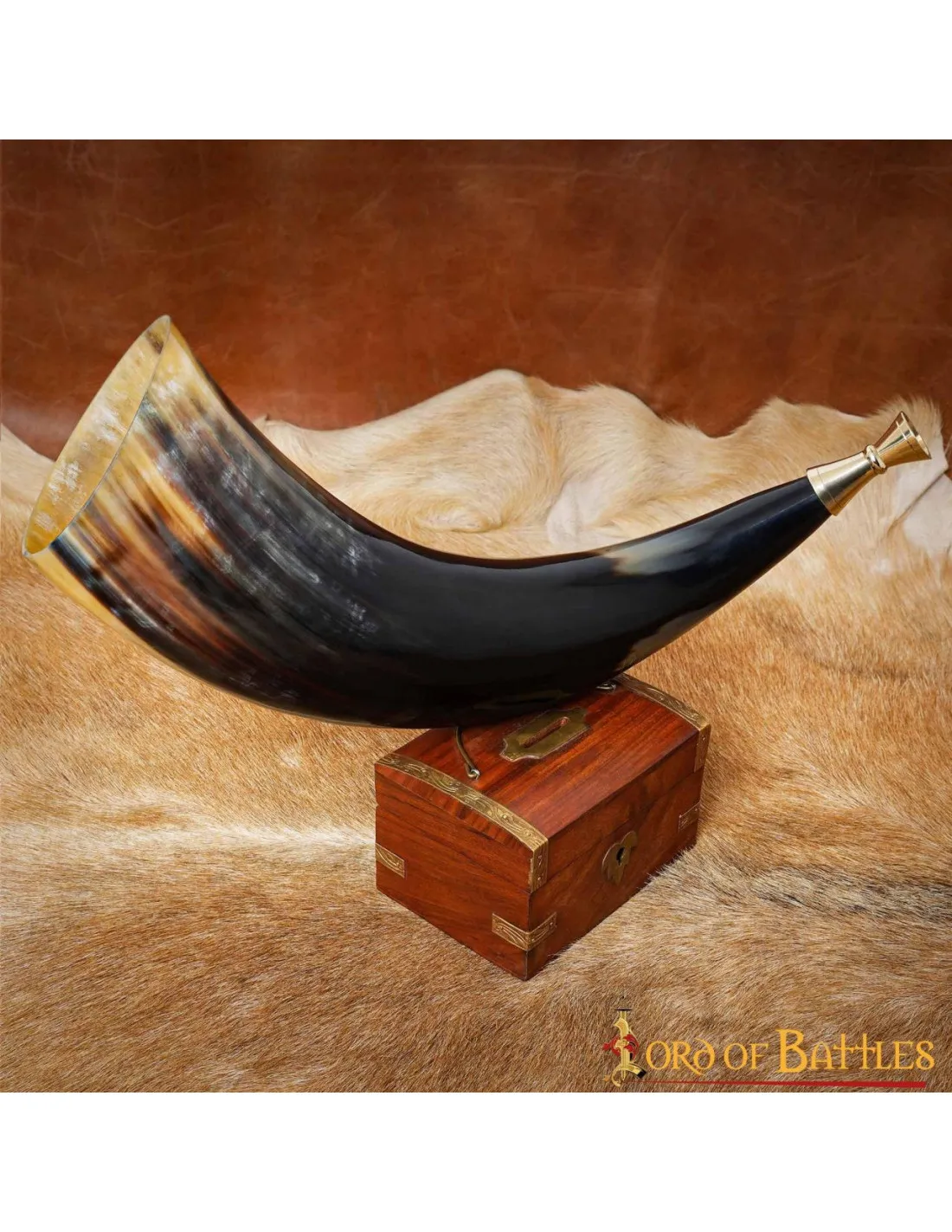 Trompeta vikinga con boquilla de latón macizo