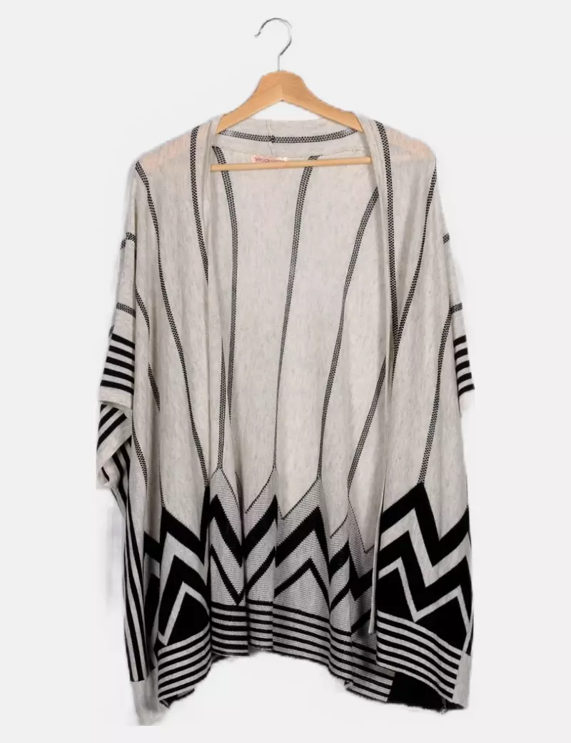 Version Feminin Poncho fluido bicolor