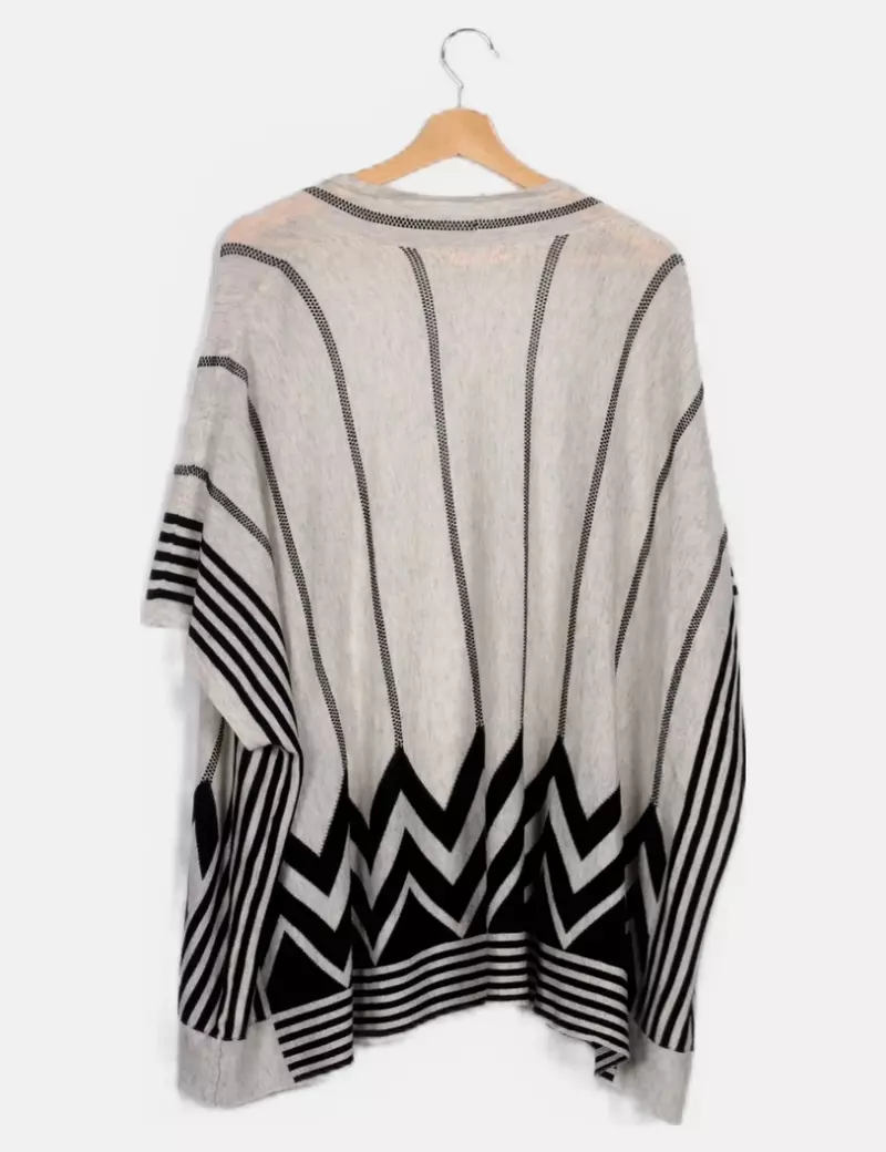 Version Feminin Poncho fluido bicolor