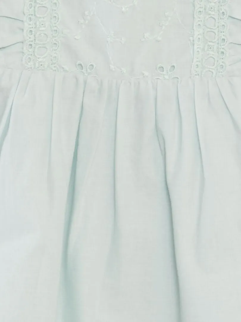 VESTIDO CON BORDADOS  AZUL