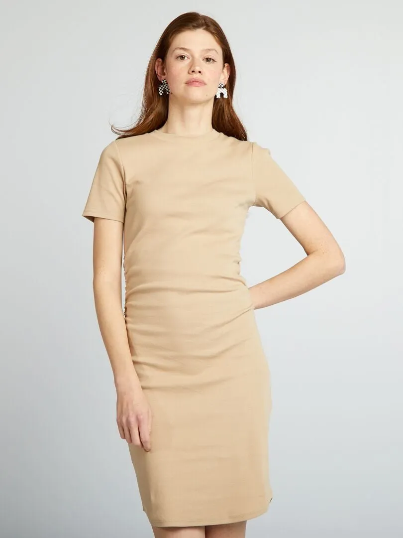 VESTIDO DE PUNTO DE CANALé  BEIGE