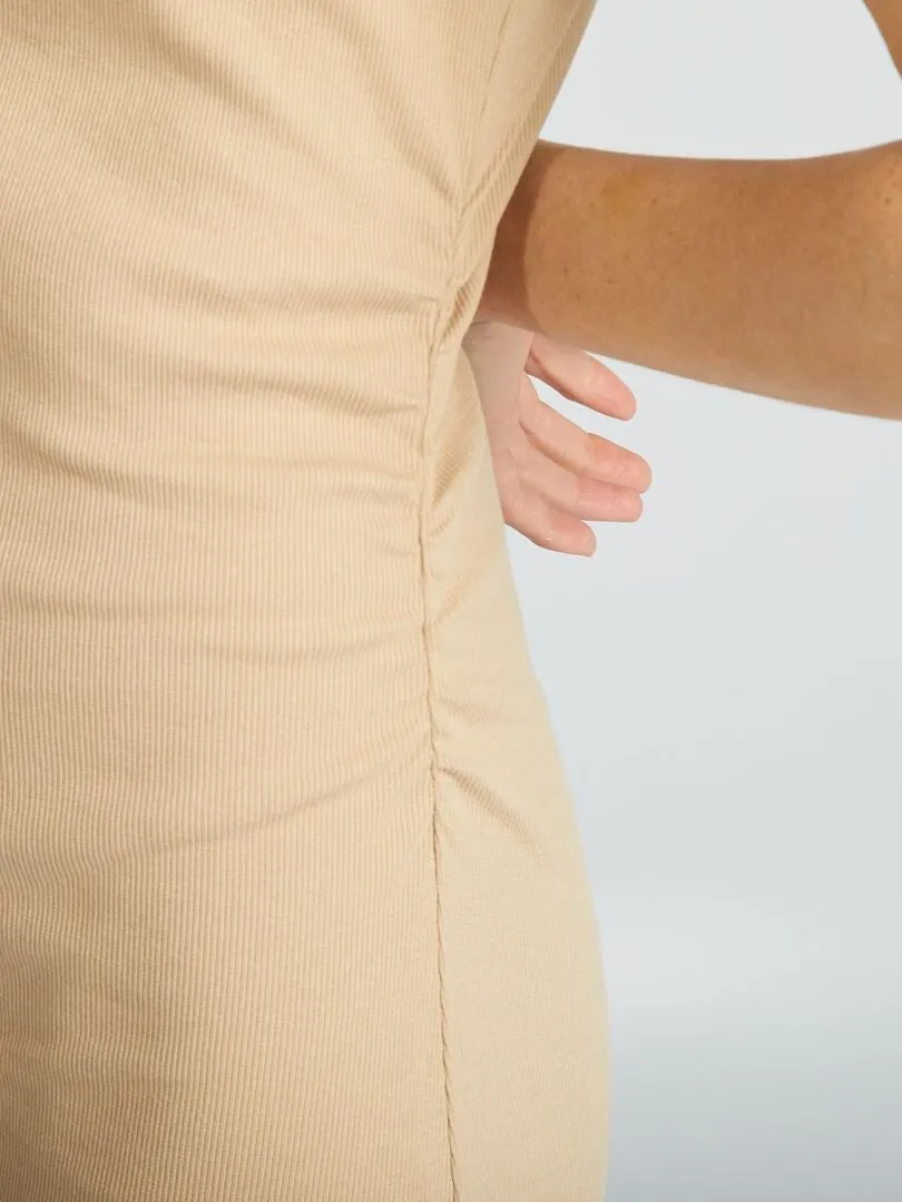 VESTIDO DE PUNTO DE CANALé  BEIGE