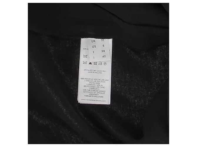 VICTORIA BECKHAM Vestidos T.FR 38 Seda Negro 