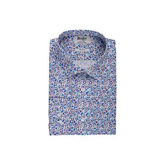 WHITE COTTON SHIRT WITH BLUE AND RED FLOWERS  NOÉBERT