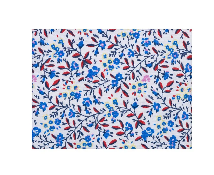 WHITE COTTON SHIRT WITH BLUE AND RED FLOWERS  NOÉBERT